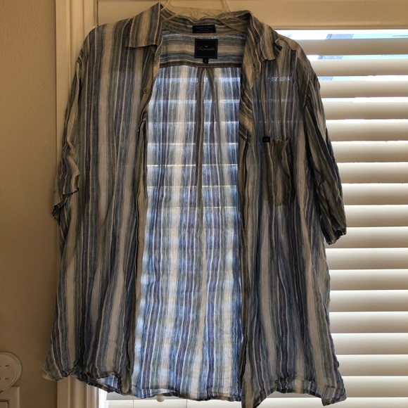 Men’s Facconable Linen Short Sleeve Button Down - Picture 1 of 3